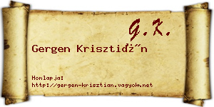Gergen Krisztián névjegykártya